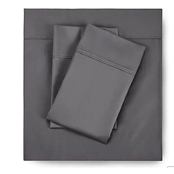 Fieldcrest King Bed Sheet Set 1400 Thread Count Graphite Grey - Picture 1 of 6